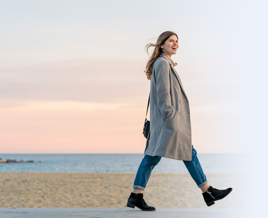 Women walking on the beach