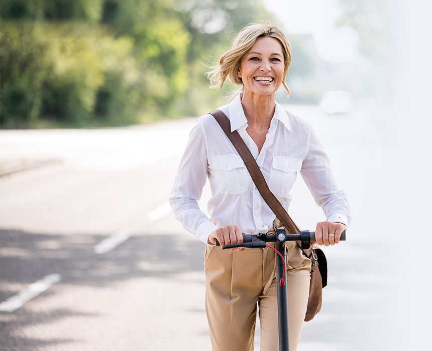 woman on trolley