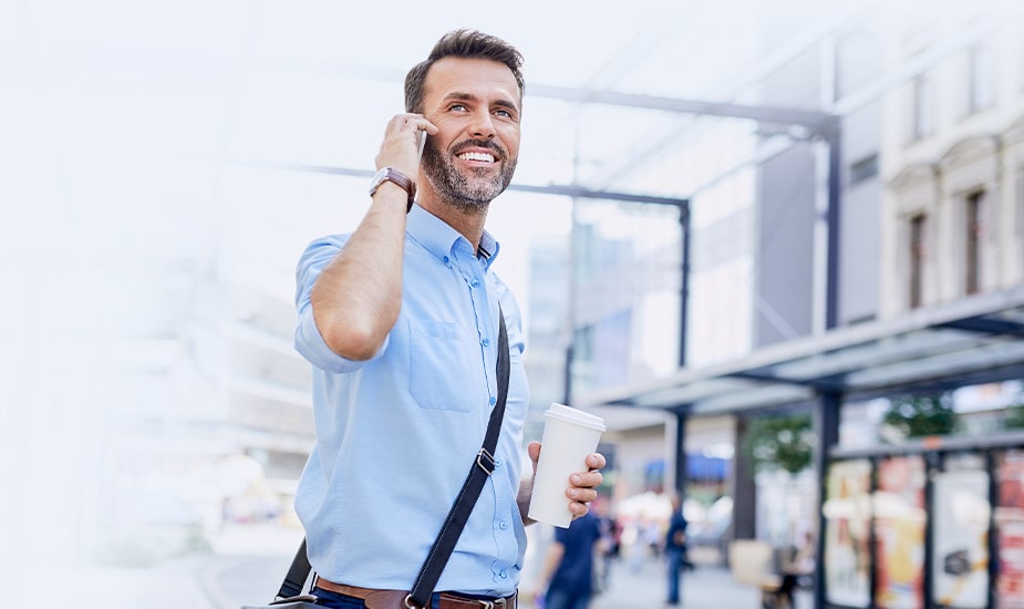 Men on a phone